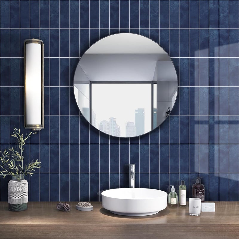 Tilingview 30 PCS Peel and Stick Backsplash Tile for Kitchen/Bathroom/Living Room, 3"x 9" Self-Adhesive Subway Tile for Backsplash, Imitation Glazed Tiles/Handmade Tiles (Glossy Navy Blue) - Image 5